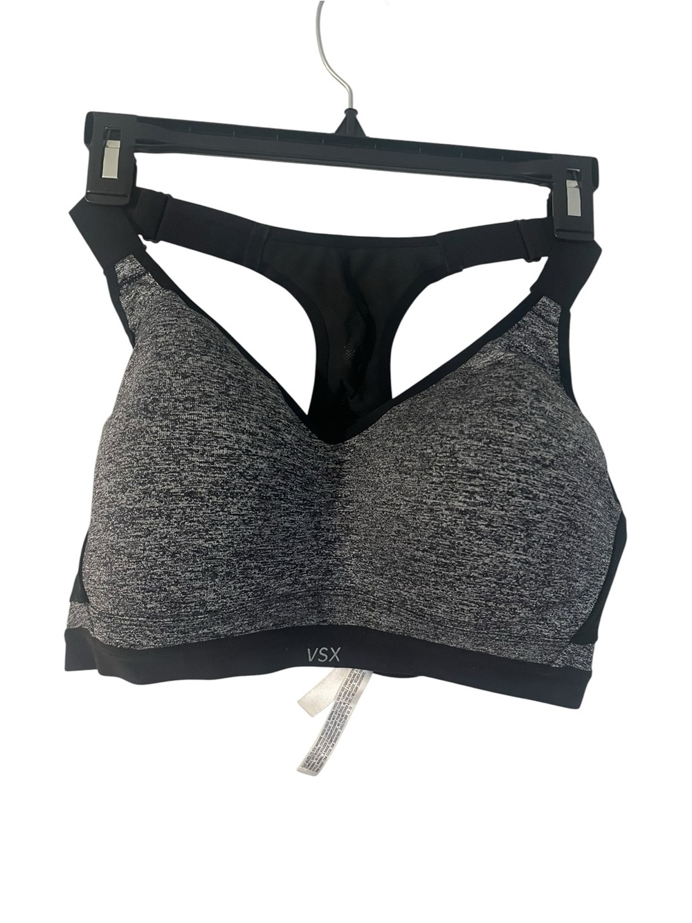 Victoria's Secret Black & Gray Heather Racerback Sports Bra